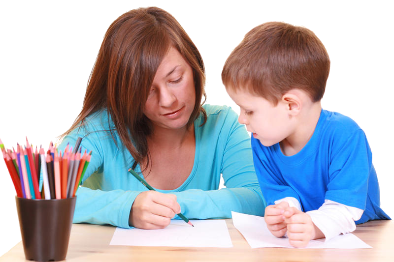 Mother and child reading